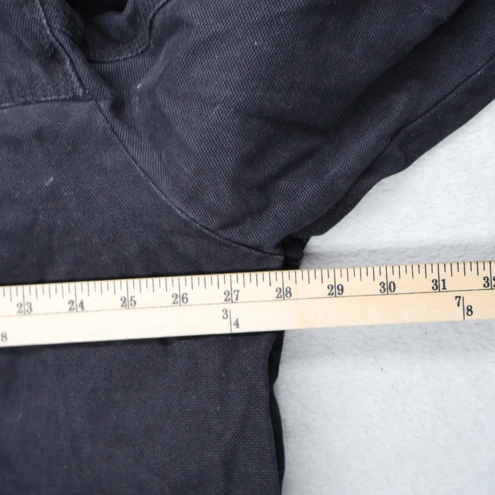 Levis Jacket Men XXL Black Canvas Sherpa Lined Hooded Rugged Work Field Full Zip